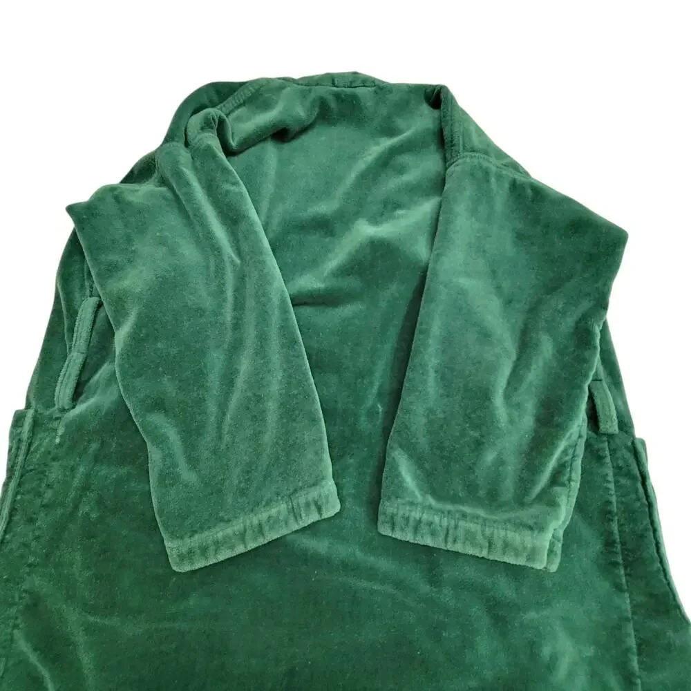 Vintage Polo Ralph Lauren Green Terry Velour Bathrobe Robe Mens OSFA Brazil